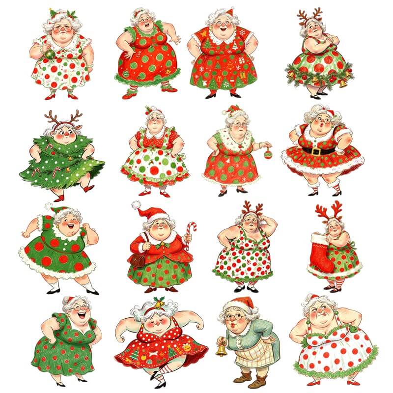 🎅🤶🧑‍🎄Vintage Christmas Character Cardstock