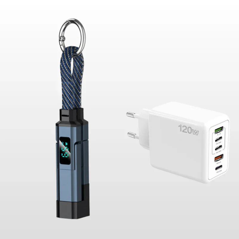 ⏳Limited-time 50% off⏰4-in-1 Digital Display Keychain Charging Cable🔋📱
