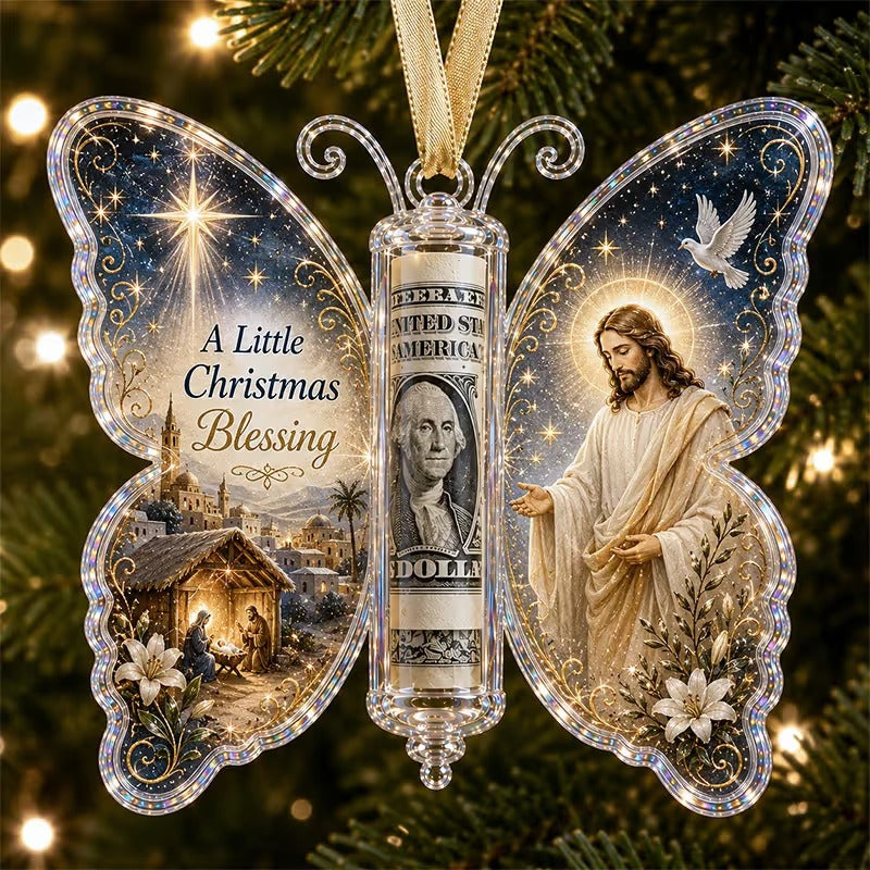 🦋💵 3D Embossed Butterfly Christmas Cash Gift Ornament – Holiday Money Holder Keepsake ✨