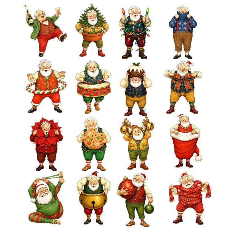 🎅🤶🧑‍🎄Vintage Christmas Character Cardstock