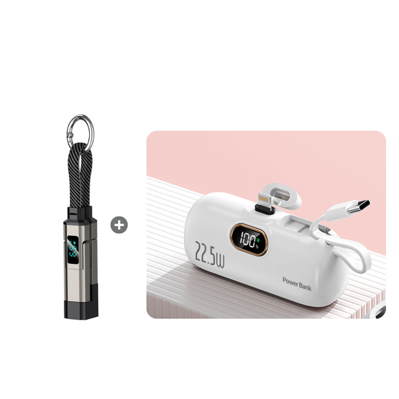 ⏳Limited-time 50% off⏰4-in-1 Digital Display Keychain Charging Cable🔋📱