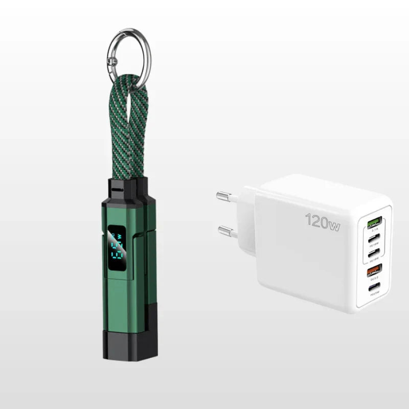 ⏳Limited-time 50% off⏰4-in-1 Digital Display Keychain Charging Cable🔋📱