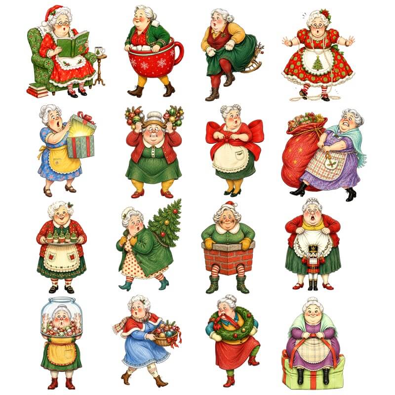 🎅🤶🧑‍🎄Vintage Christmas Character Cardstock