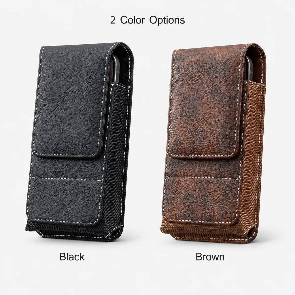 ⚡Waist Belt Cell Phone Pouch 📱 Multi-Pocket Leather Holster with Card Holder