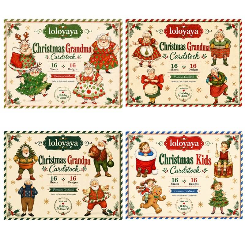 🎅🤶🧑‍🎄Vintage Christmas Character Cardstock