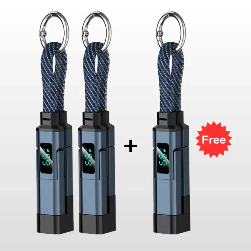 ⏳Limited-time 50% off⏰4-in-1 Digital Display Keychain Charging Cable🔋📱