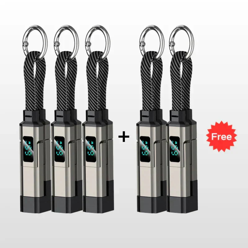 ⏳Limited-time 50% off⏰4-in-1 Digital Display Keychain Charging Cable🔋📱