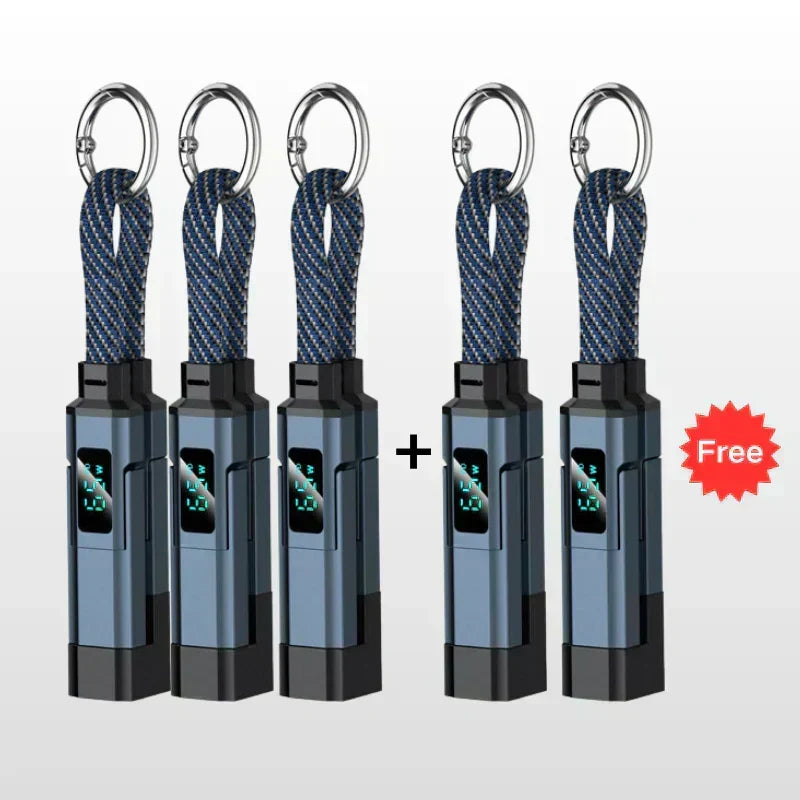 ⏳Limited-time 50% off⏰4-in-1 Digital Display Keychain Charging Cable🔋📱