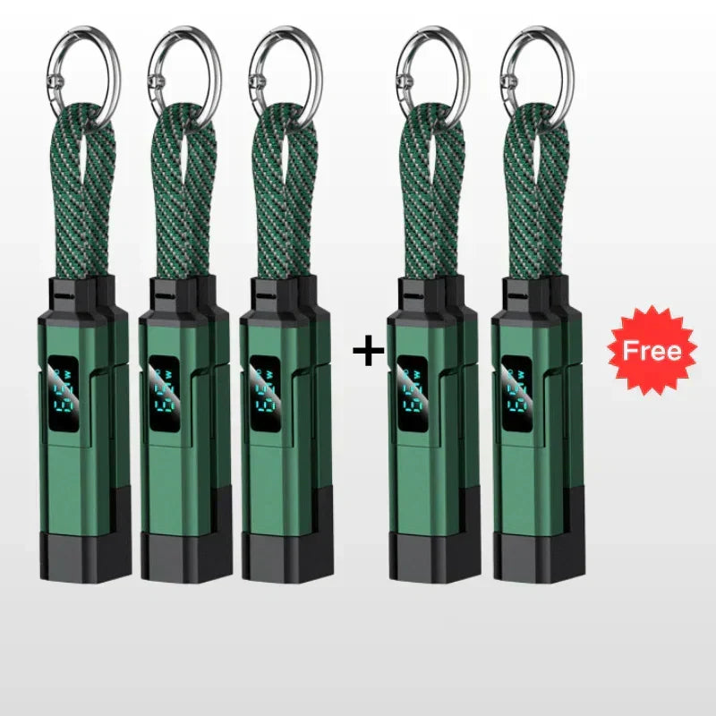 ⏳Limited-time 50% off⏰4-in-1 Digital Display Keychain Charging Cable🔋📱