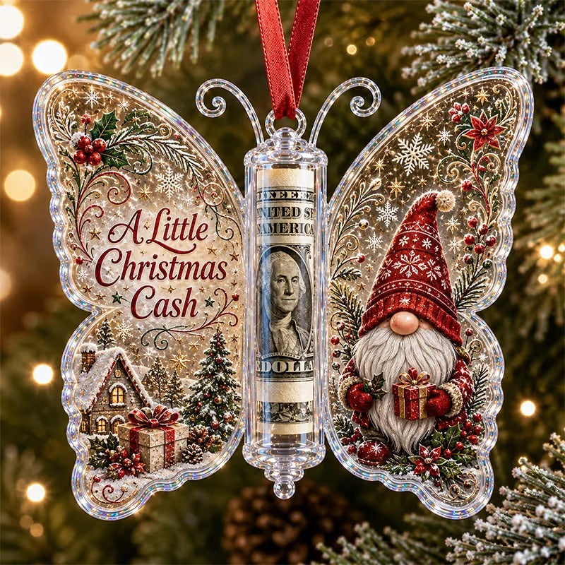 🦋💵 3D Embossed Butterfly Christmas Cash Gift Ornament – Holiday Money Holder Keepsake ✨