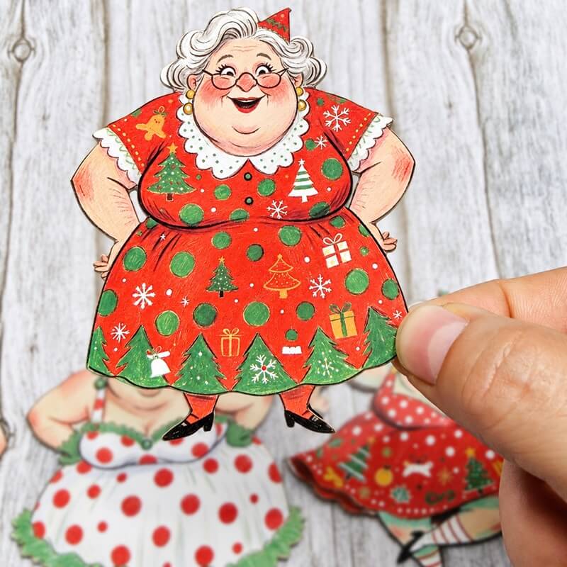 🎅🤶🧑‍🎄Vintage Christmas Character Cardstock