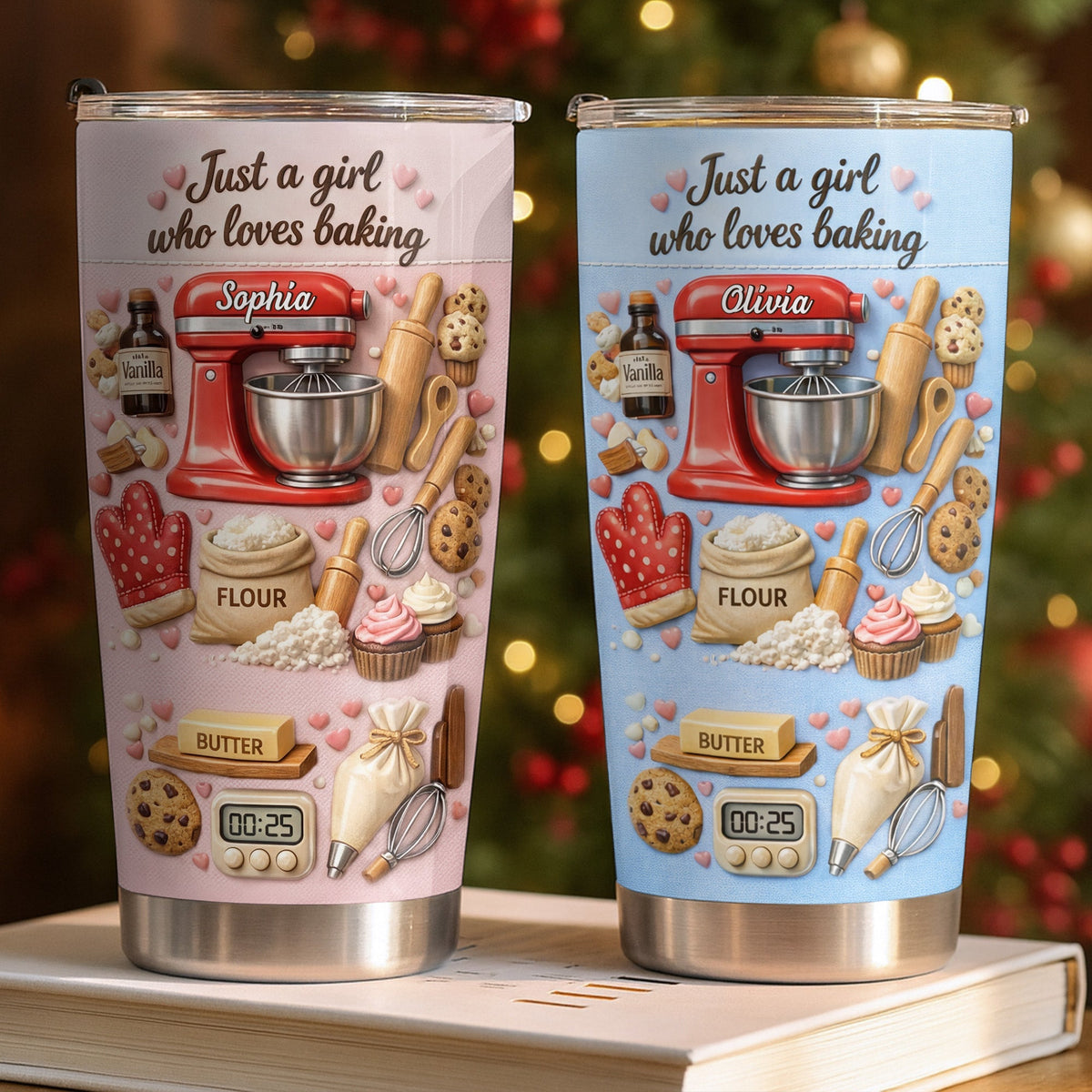 Just A Girl Who Loves Baking Stand Mixer And Pastry Tools - Personalized Custom Stainless Steel Tumbler 20oz 30oz - COOK034_TB