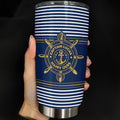 Captain Happy Ours Nautical Ship Wheel And Anchor - Personalized Custom Stainless Steel Tumbler 20oz - DAD850_USTUM