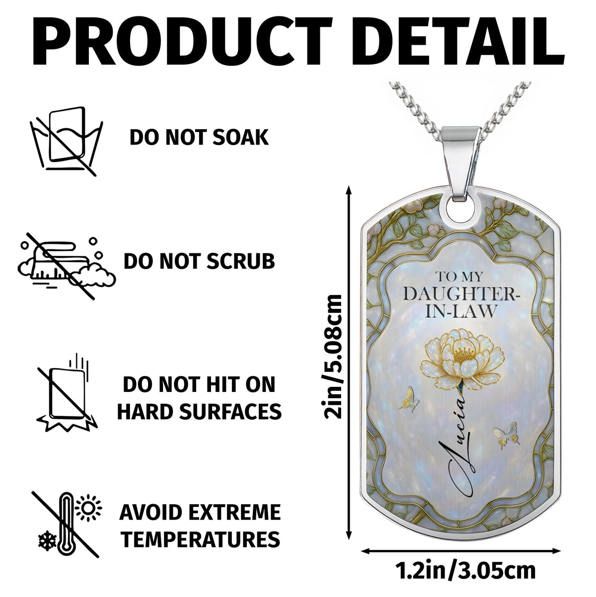 To My Daughter-In-Law, Thank You For Loving My Son - Personalized Custom Dog Tag Necklace - DILA001_DTNECK