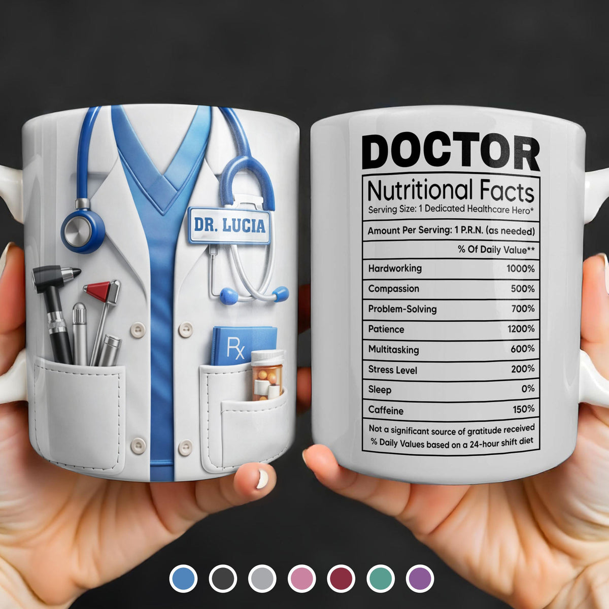 Doctor Nutritional Facts Medical Appreciation - Personalized Custom Coffee Mug - DOC095_MG