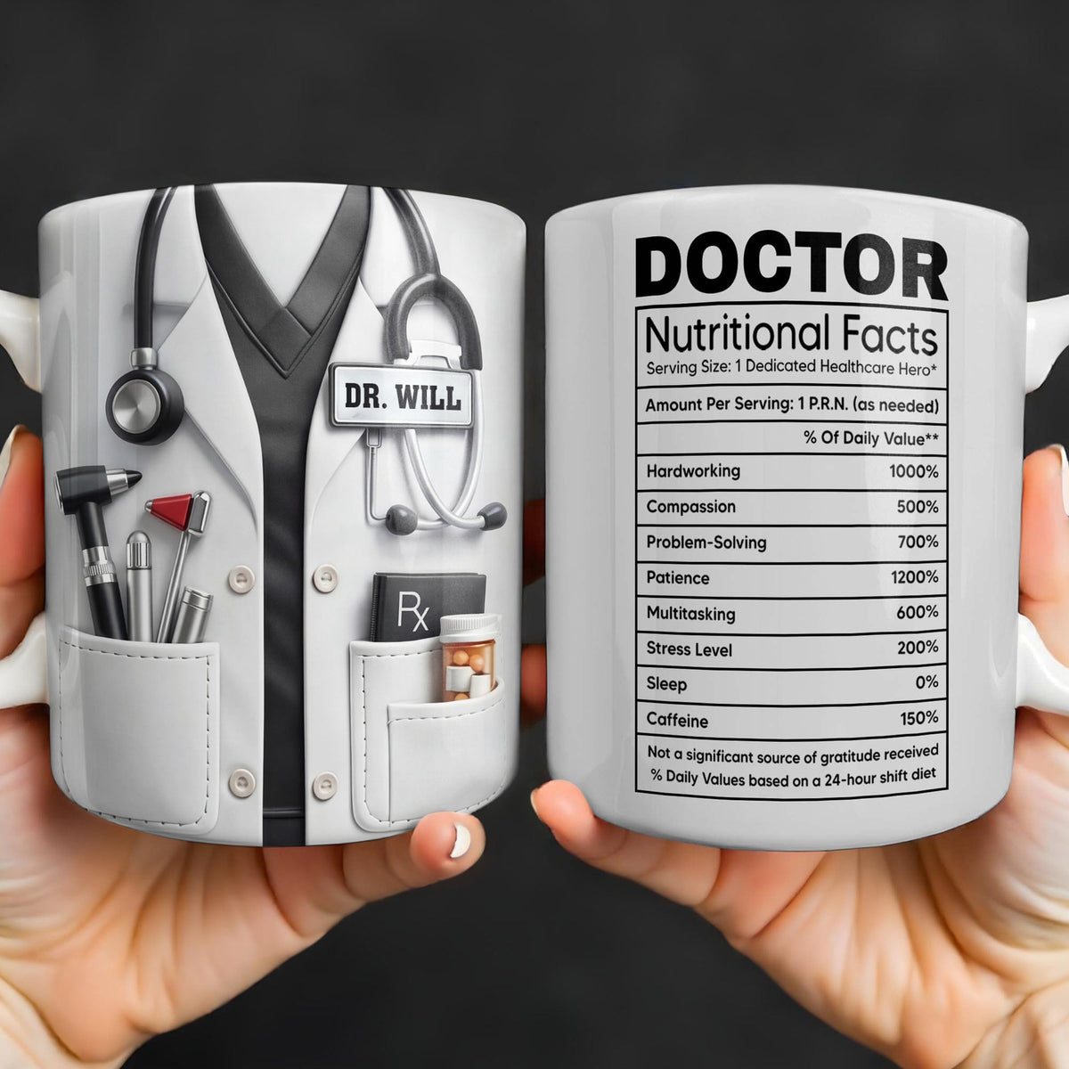 Doctor Nutritional Facts Medical Appreciation - Personalized Custom Coffee Mug - DOC095_MG