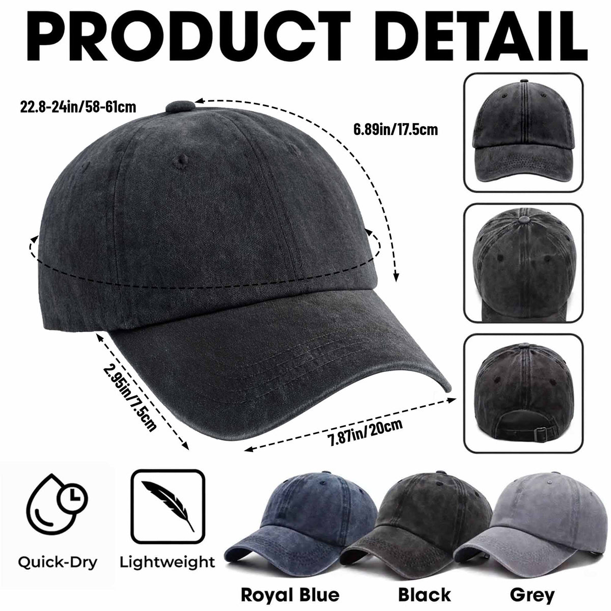 Charlie's Mom Dog Lover Cap - Personalized Custom Washed Denim Cap - DOG024_WDCAP