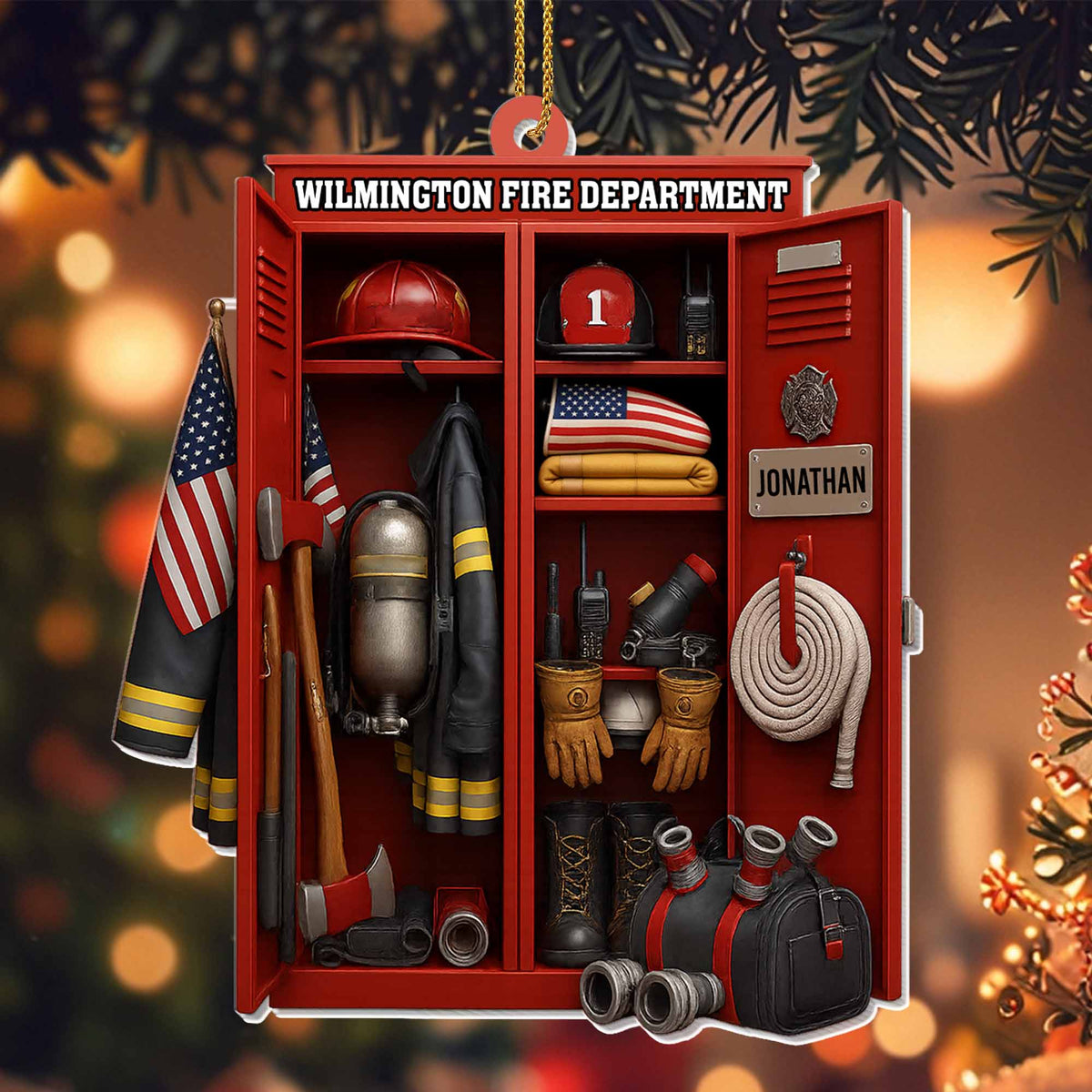 Honor & Courage, Celebrate Our Firefighter Heroes - Personalized Custom Acrylic Ornament, Christmas Gift - FIF016_ACO