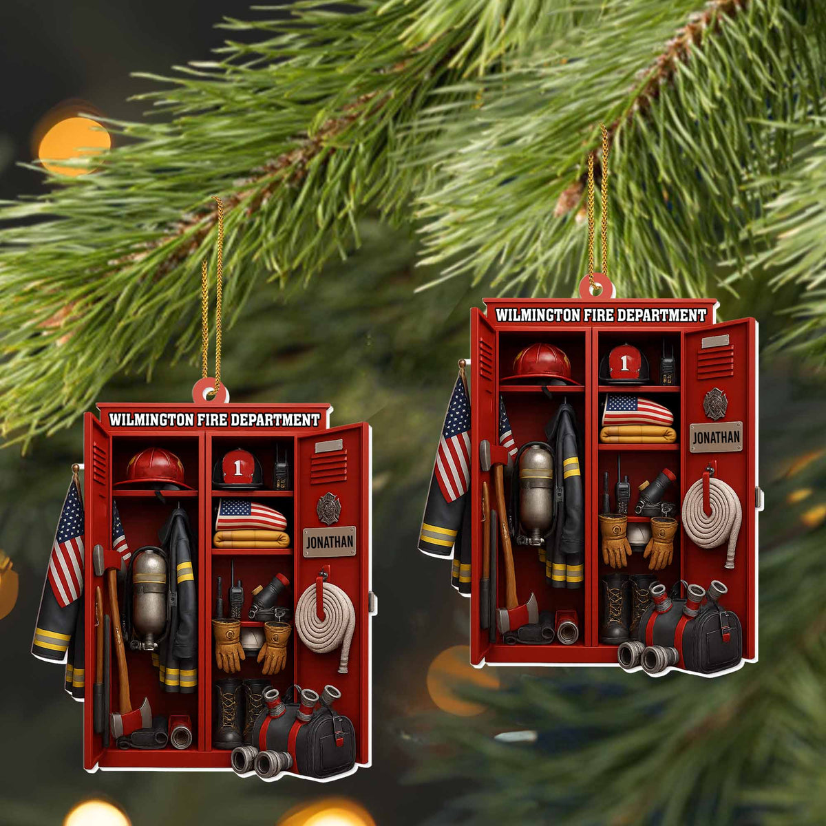 Honor & Courage, Celebrate Our Firefighter Heroes - Personalized Custom Acrylic Ornament, Christmas Gift - FIF016_ACO
