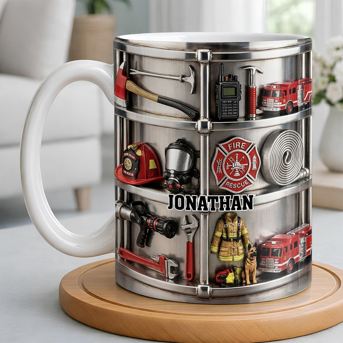 Fire Rescue Themed Personalized Coffee Mug - Personalized Custom Coffee Mug - FIF050_MG