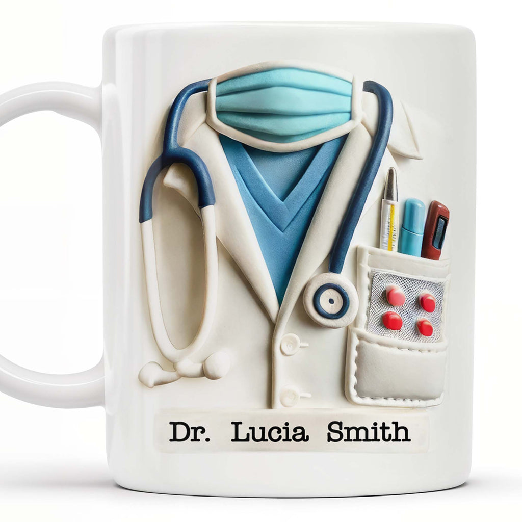 Celebrate Everyday Heroes With Medical Professional Gifts, Stethoscope And Mask - Personalized Custom Coffee Mug - GRAD040_MG
