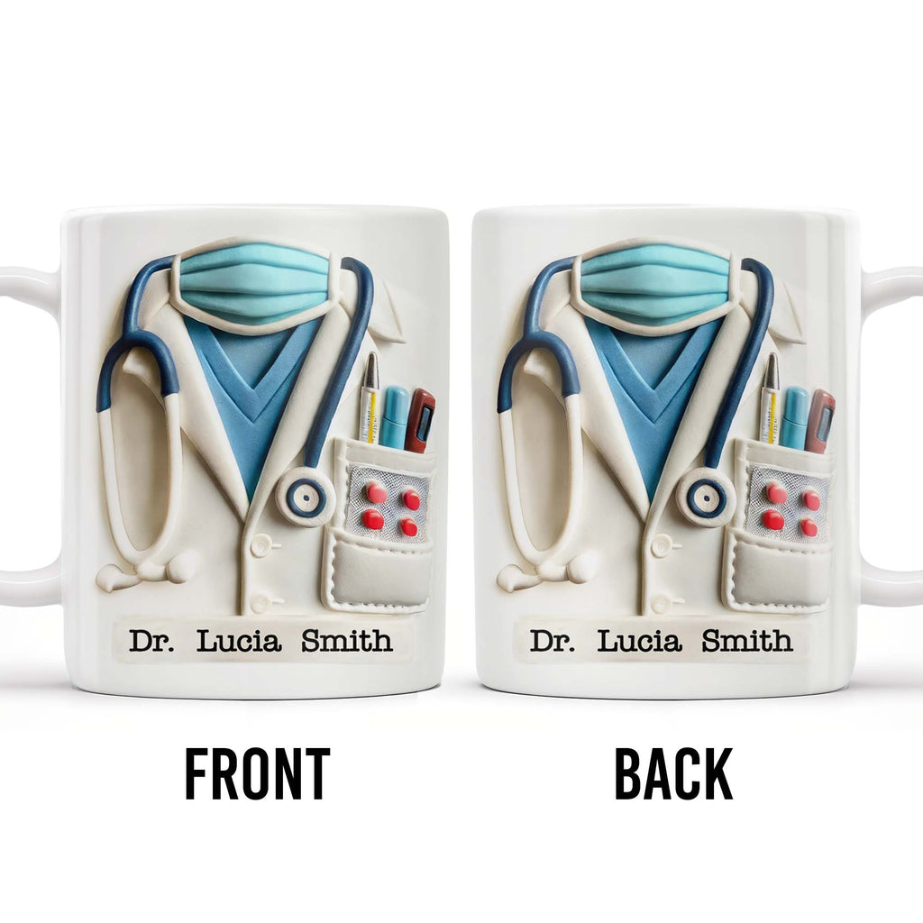 Celebrate Everyday Heroes With Medical Professional Gifts, Stethoscope And Mask - Personalized Custom Coffee Mug - GRAD040_MG