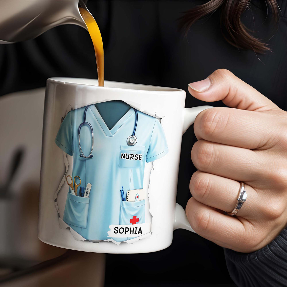 Celebrate Your Favorite Nurse, Nurse Uniform And Medical Tools - Personalized Custom Coffee Mug - GRAD283_MG