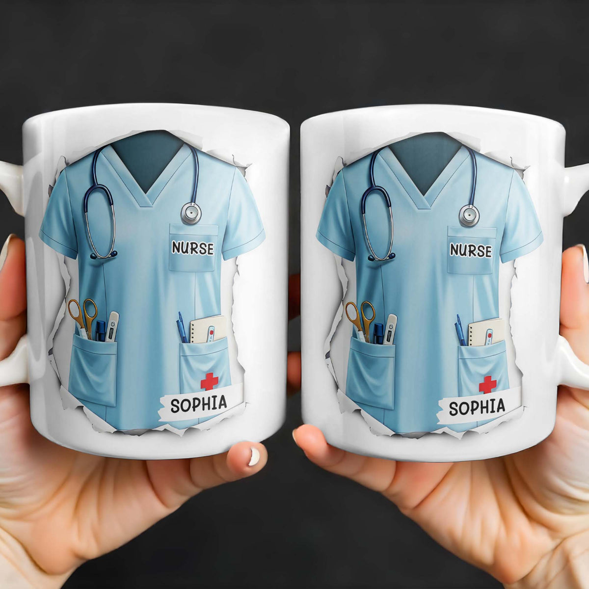 Celebrate Your Favorite Nurse, Nurse Uniform And Medical Tools - Personalized Custom Coffee Mug - GRAD283_MG