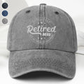 Officially Retired Not My Problem Anymore Cap - Personalized Custom Washed Denim Cap - GRP046_WDCAP