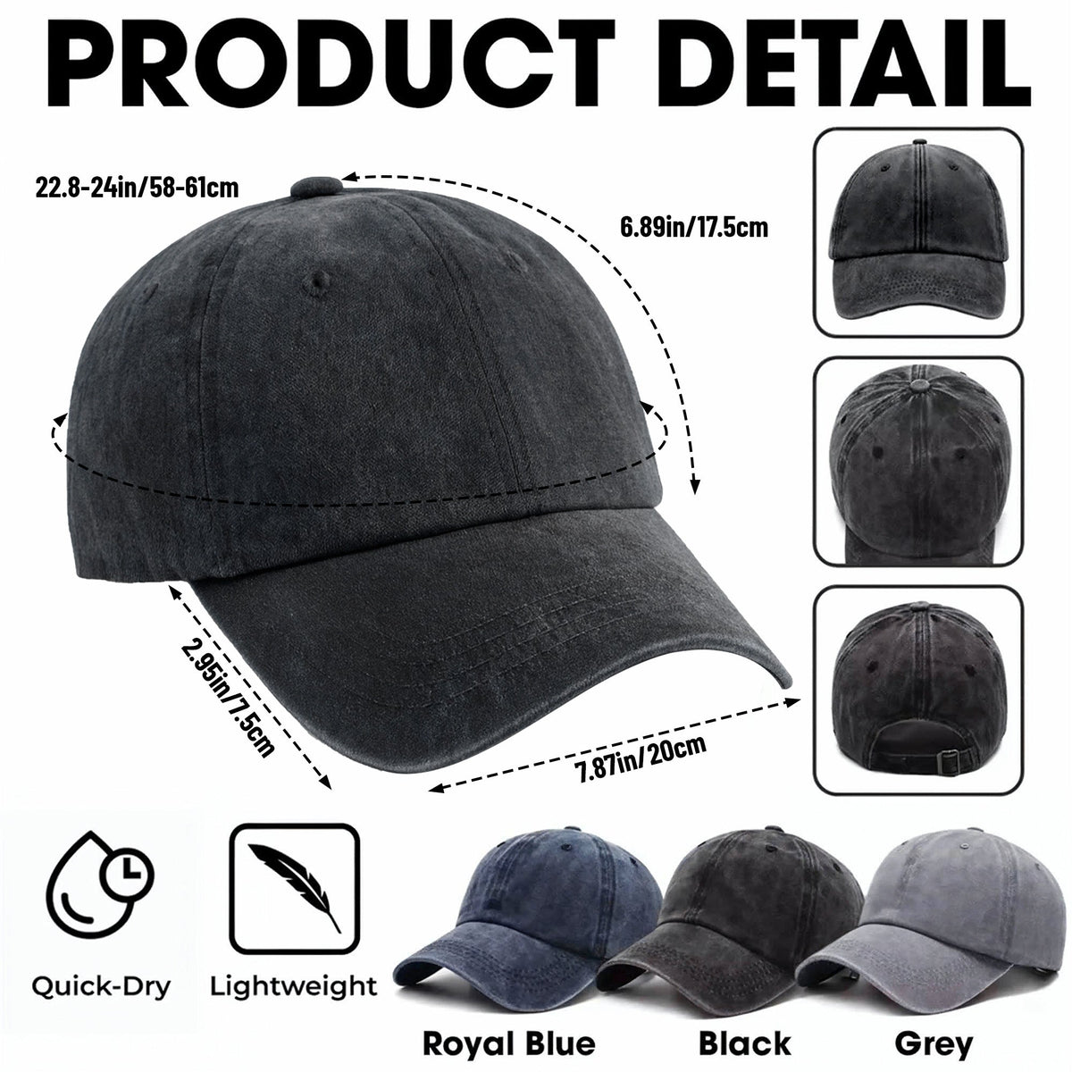 Officially Retired Not My Problem Anymore Cap - Personalized Custom Washed Denim Cap - GRP046_WDCAP