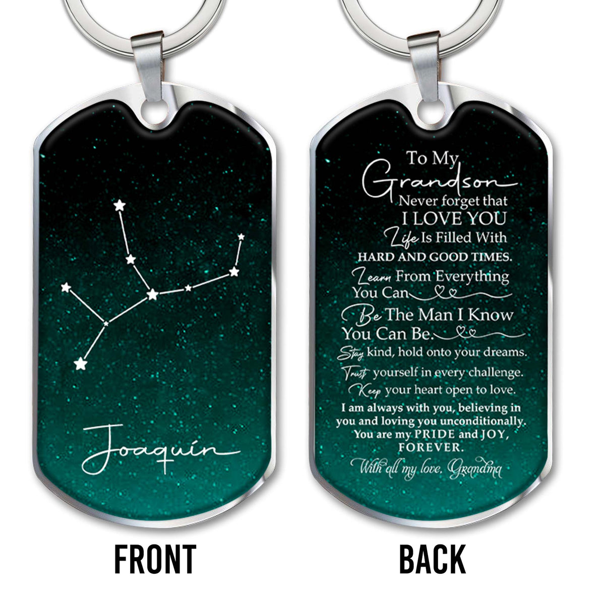 Grandson Pride and Joy Constellation Love and Inspiration - Personalized Custom Keychain - GSN002_KCH
