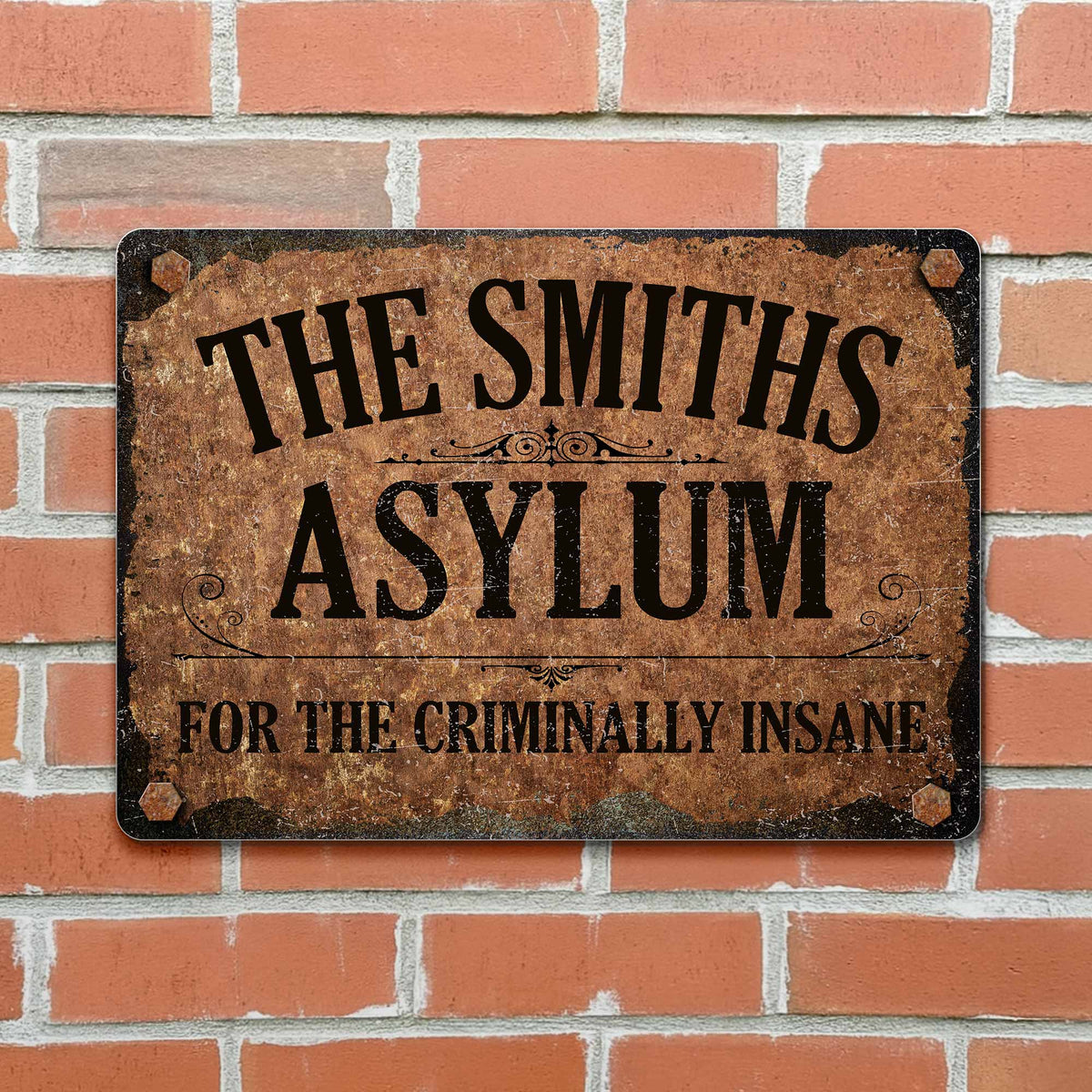 For The Criminally Insane Vintage Sign - Personalized Metal Sign - HALW016_MSIGN