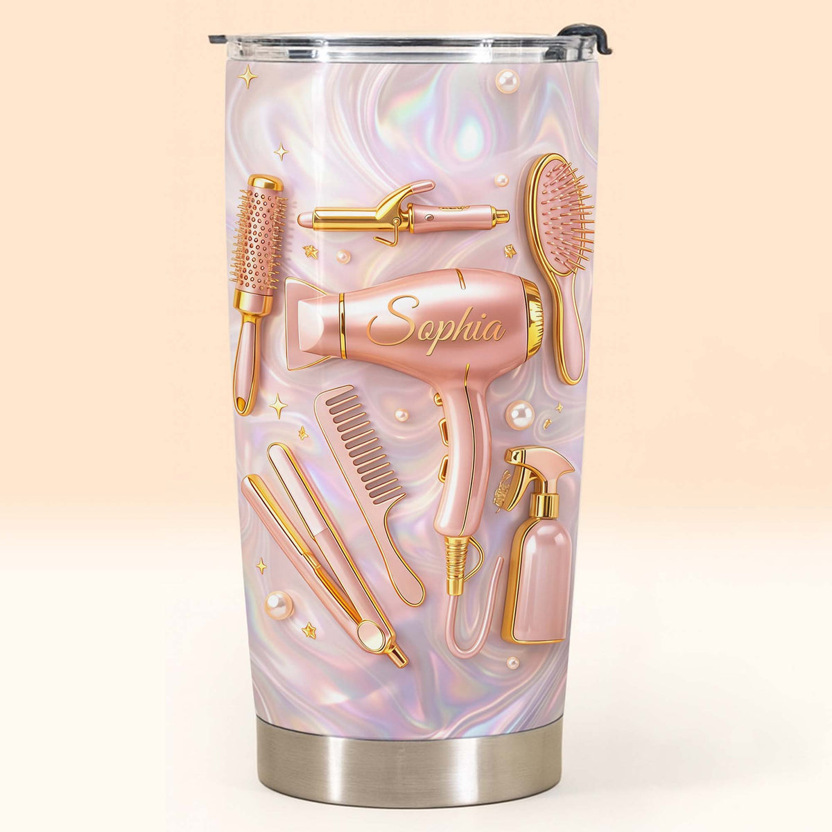 Hair Stylist Life Is Beautiful With Hair Dryer And Tools - Personalized Custom Stainless Steel Tumbler 20oz 30oz - HOB119_TB