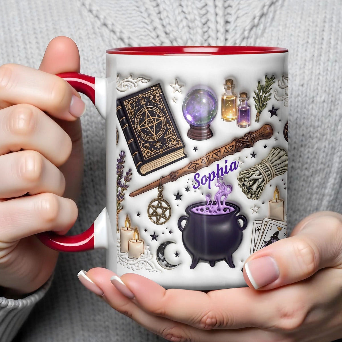 Embrace Your Inner Magic Cauldron And Witchy Essentials - Personalized Custom Accent Mug - HOB141_AMUG