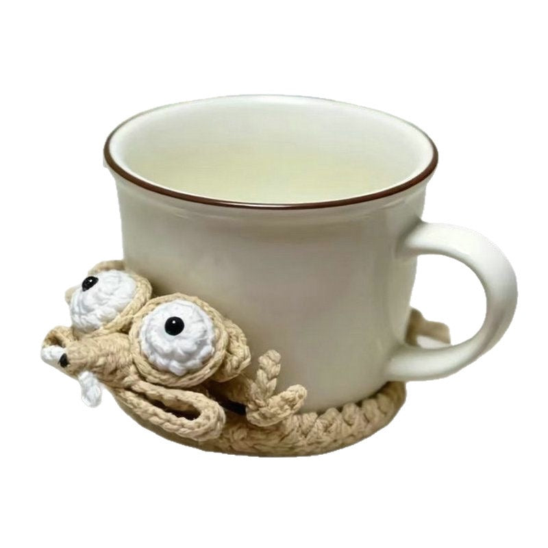 Handmade Crochet Frog Coaster – Cute Animal Cup Mat