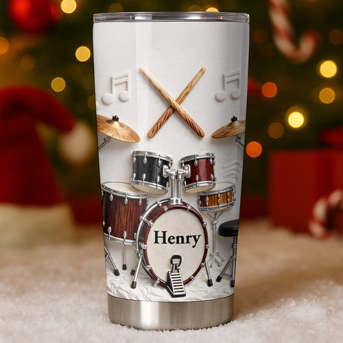 A Passion For Rhythm Drum Set And Musical Notes - Personalized Custom Stainless Steel Tumbler 20oz 30oz - JBS135_TB