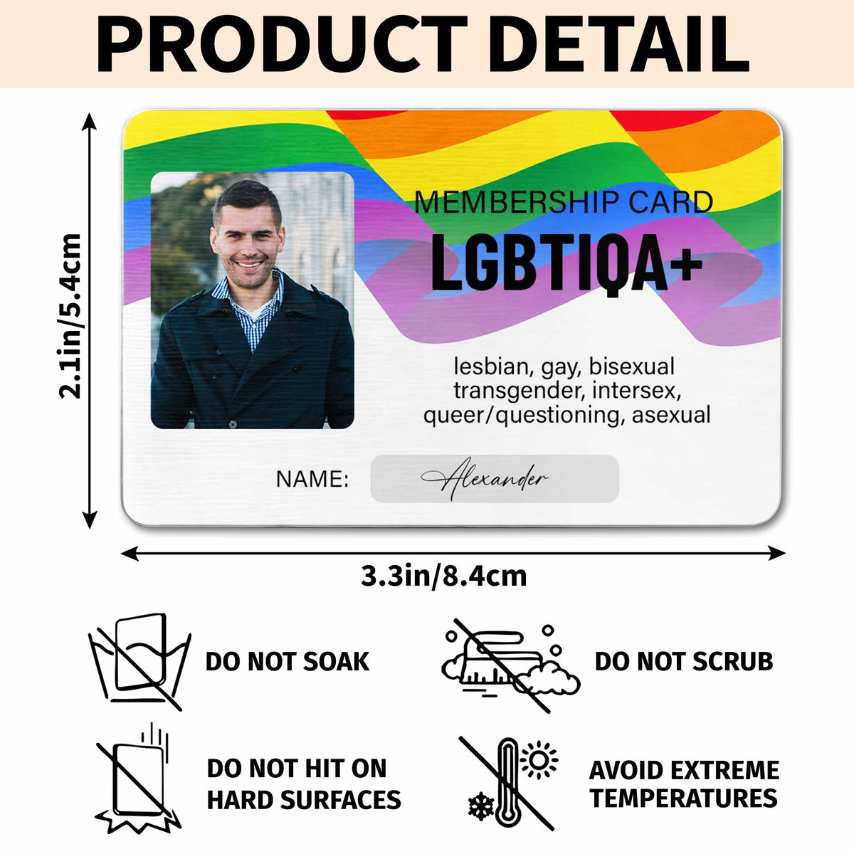 Membership Card LGBTIQA Plus Rainbow Flag Personalized Photo - Personalized Aluminum Wallet Card - LPRIDE010_ALCA