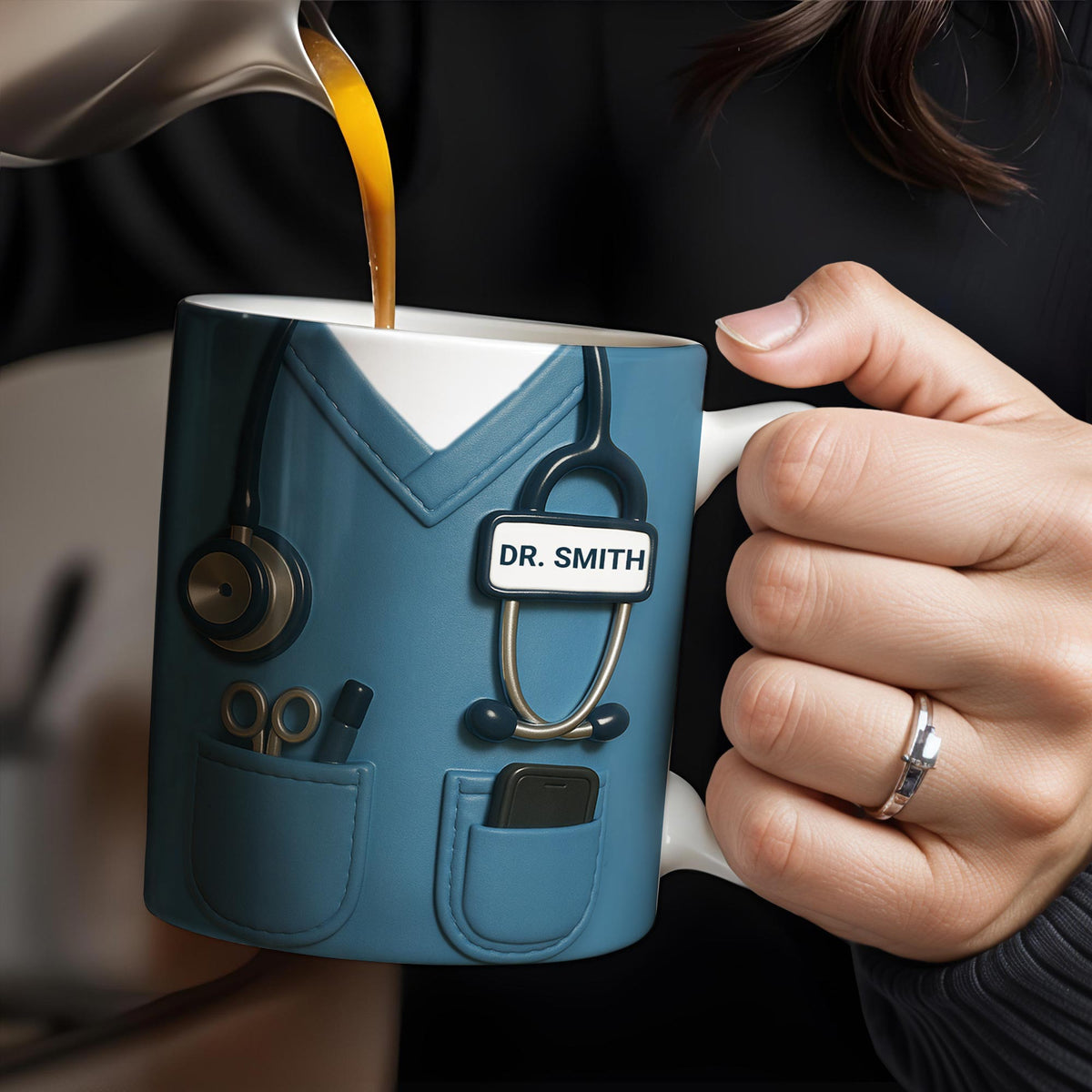 Celebrate Your Favorite Doctor, Stethoscope And Medical Uniform - Personalized Custom Coffee Mug - NUR022_MG
