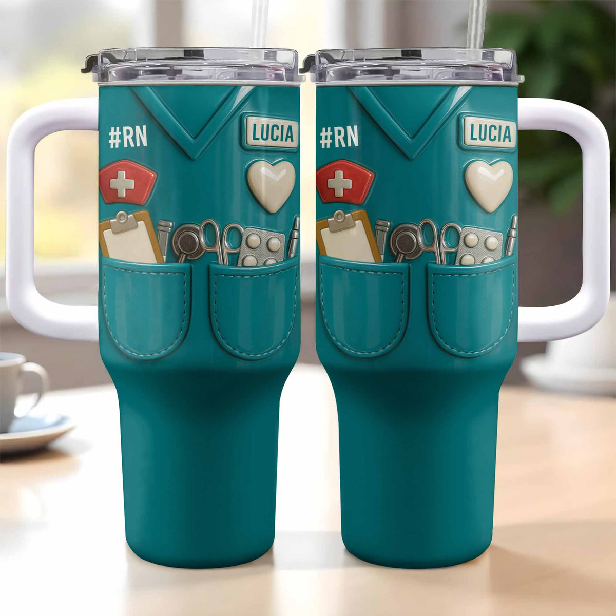 Celebrate Your Favorite Nurse With Nursing Tools - Personalized 40oz Tumbler With Straw - NUR035_TBS