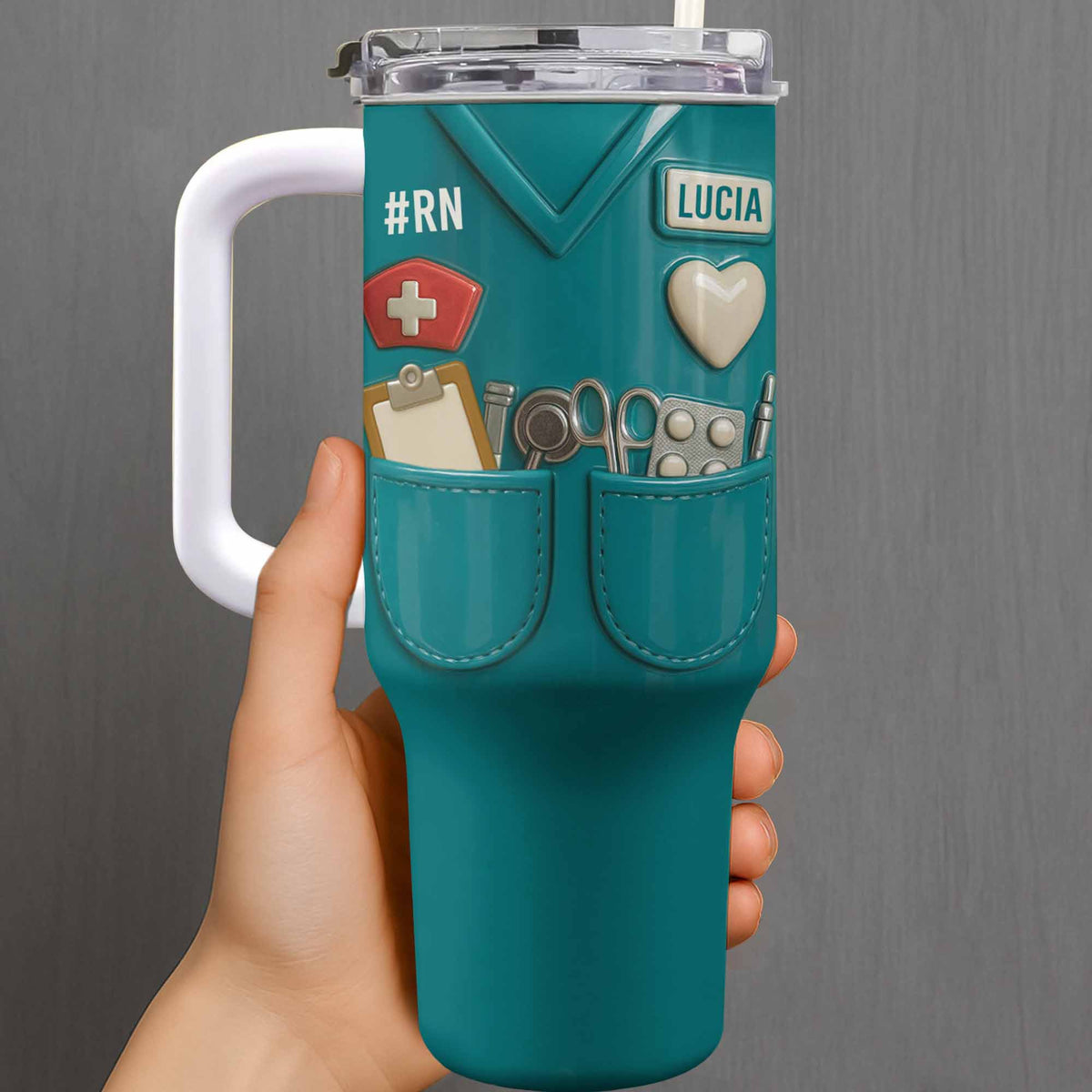 Celebrate Your Favorite Nurse With Nursing Tools - Personalized 40oz Tumbler With Straw - NUR035_TBS