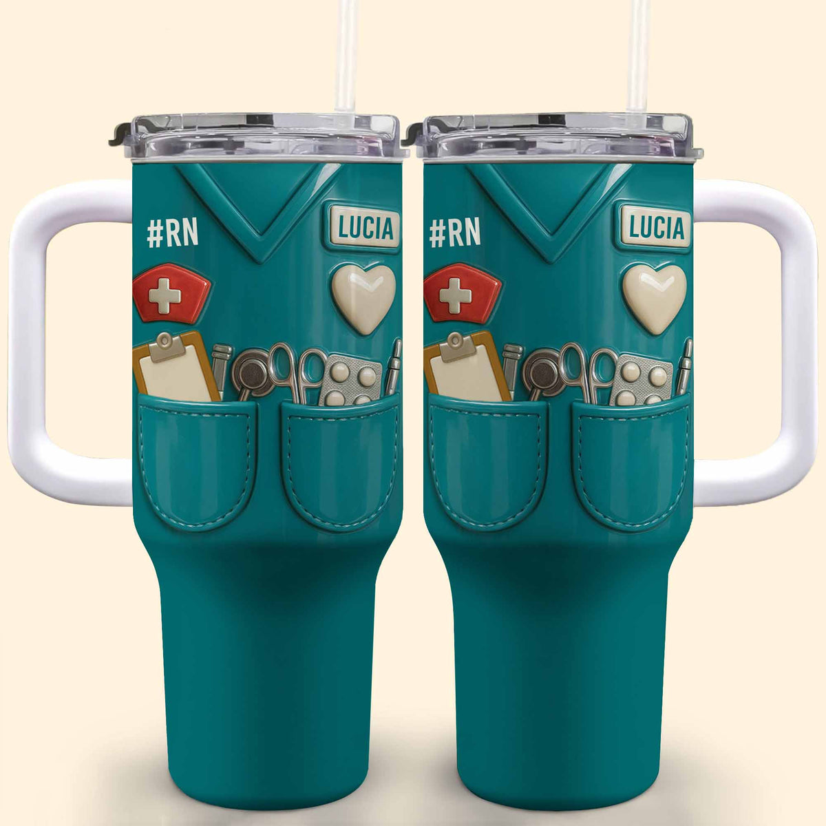 Celebrate Your Favorite Nurse With Nursing Tools - Personalized 40oz Tumbler With Straw - NUR035_TBS