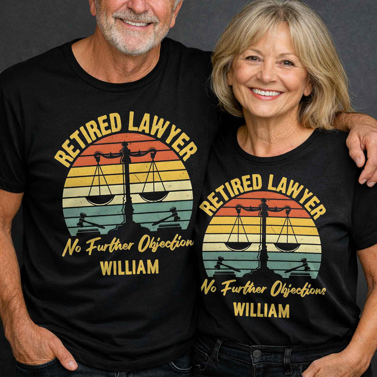 Retired Lawyer No Further Objections Retro Scales Justice Gavel - Personalized Custom Unisex T-shirt, Hoodie - RETIRE232_BBAS