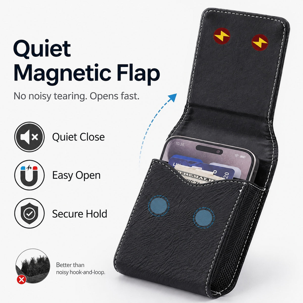 ⚡Waist Belt Cell Phone Pouch 📱 Multi-Pocket Leather Holster with Card Holder