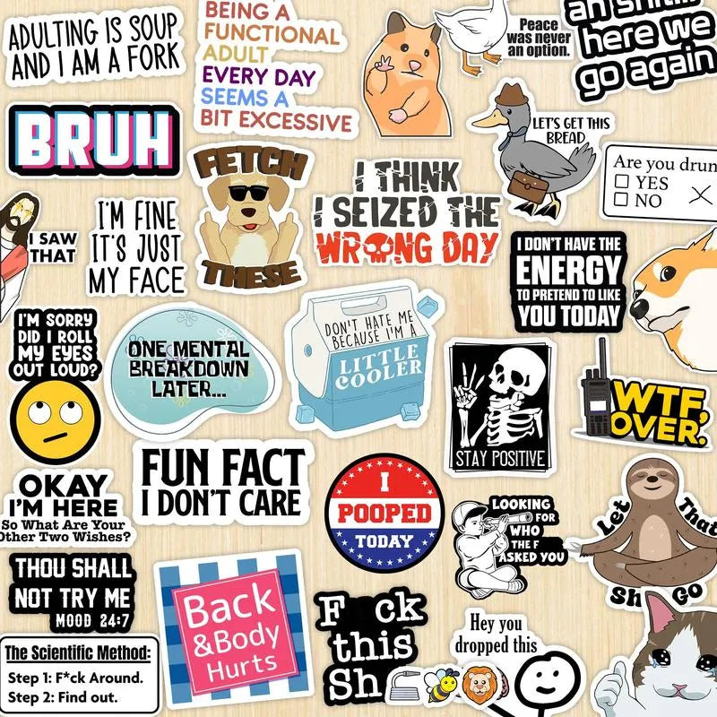🔥LAST DAY SALE 59% OFF-Set of 130 Pcs Funny Saying Stickers
