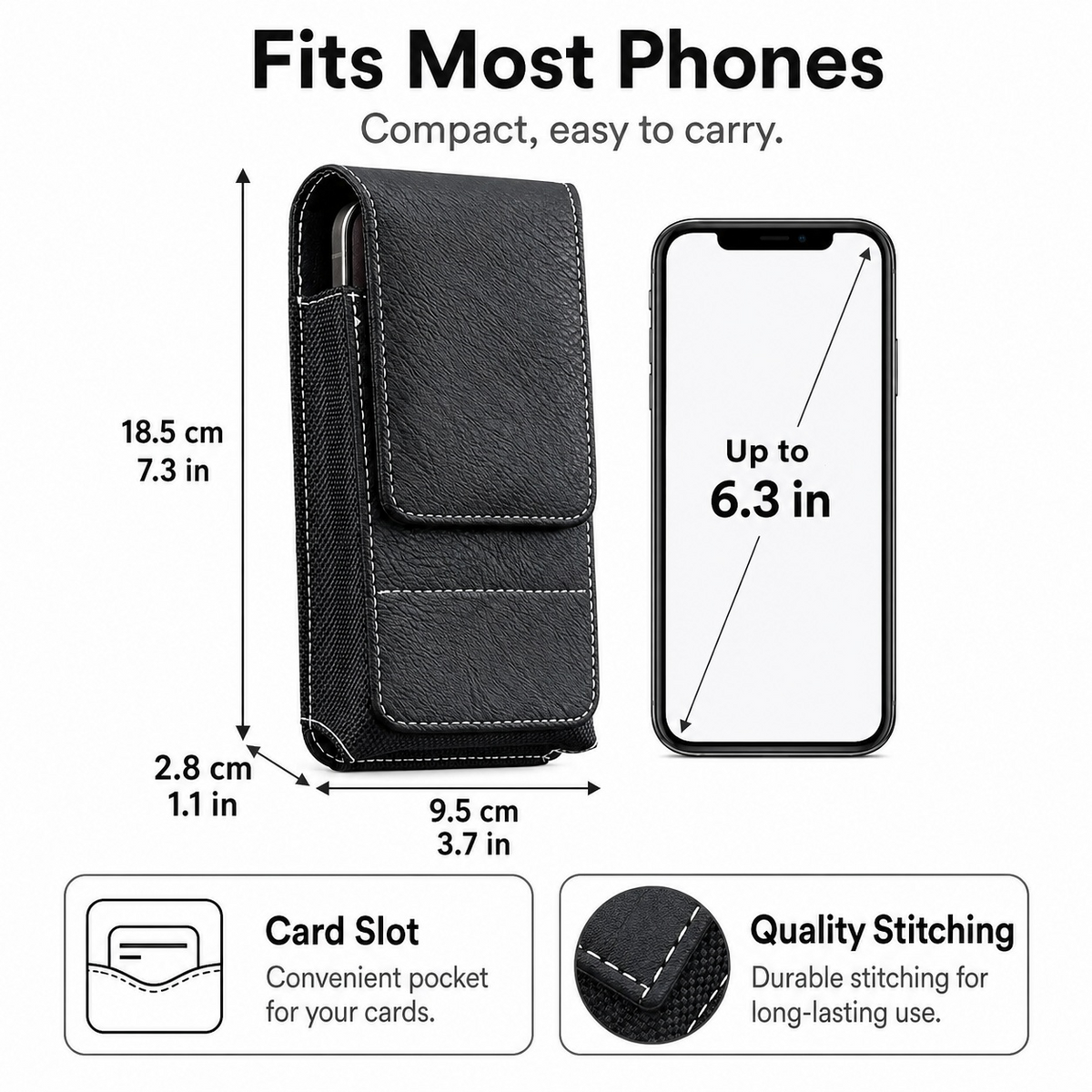 ⚡Waist Belt Cell Phone Pouch 📱 Multi-Pocket Leather Holster with Card Holder