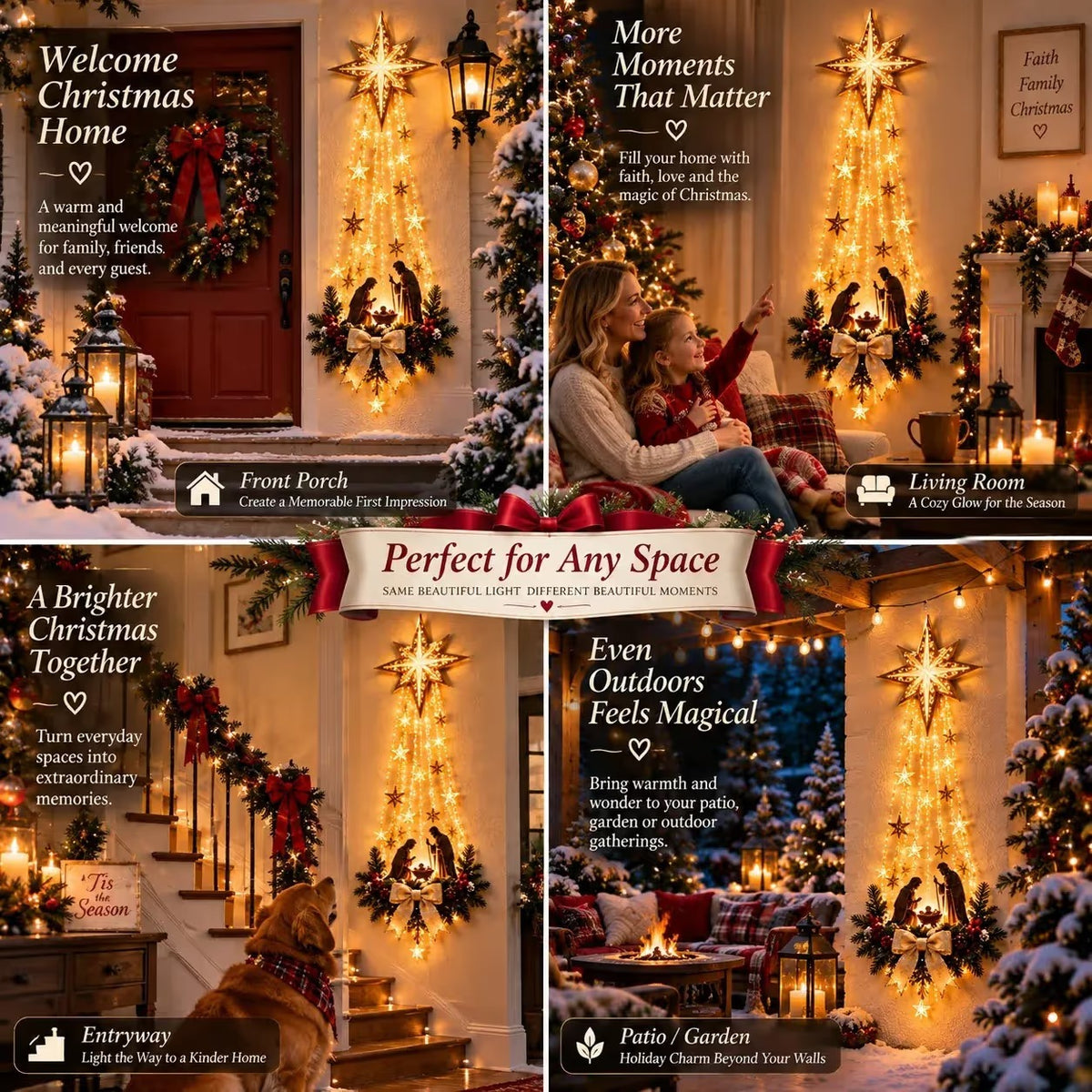 ✝️ Bethlehem Star of Faith™ – Lighted Nativity Wall Decor