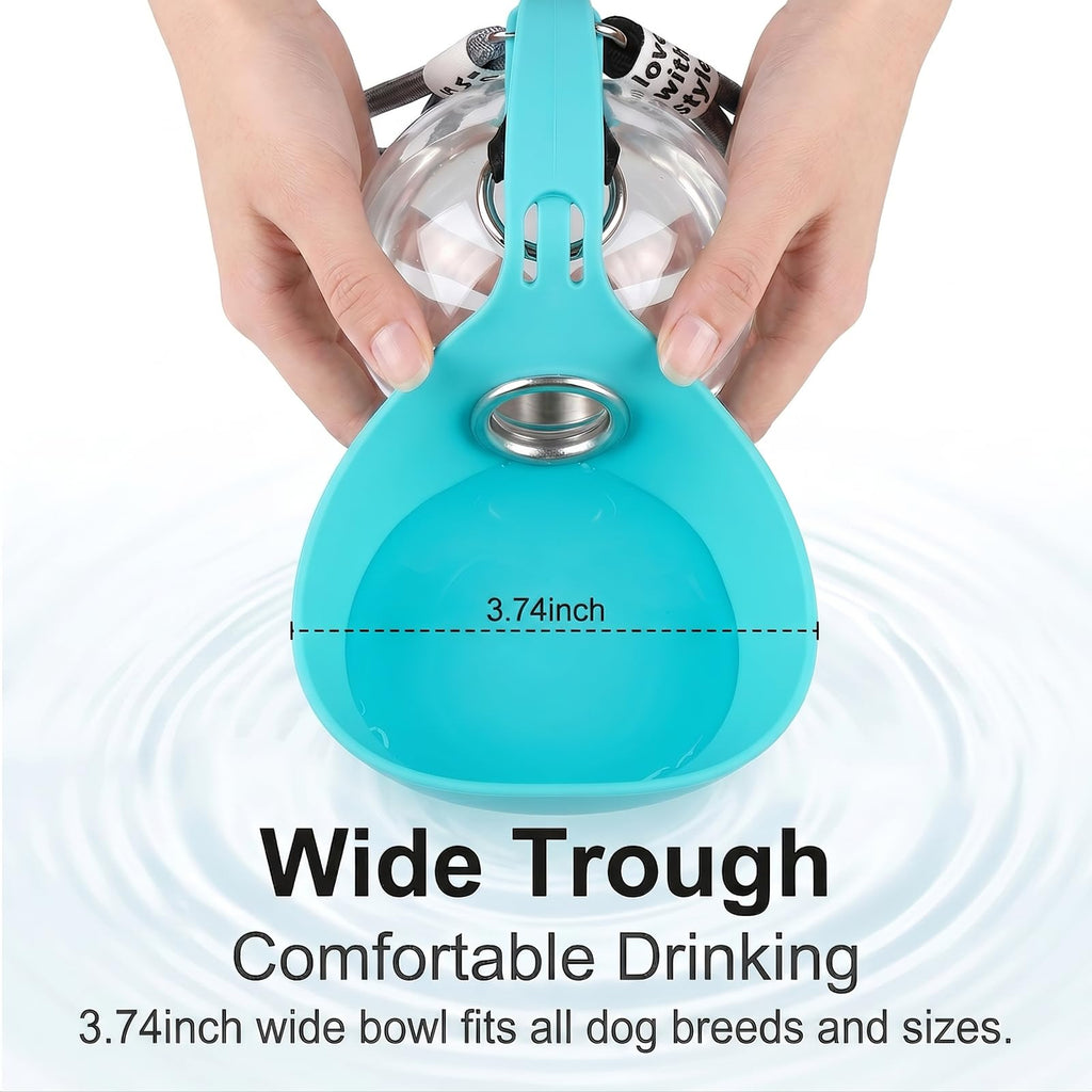 2-in-1 Pet Water Bottle with Foldable Silicone Bowl – Leak-Proof