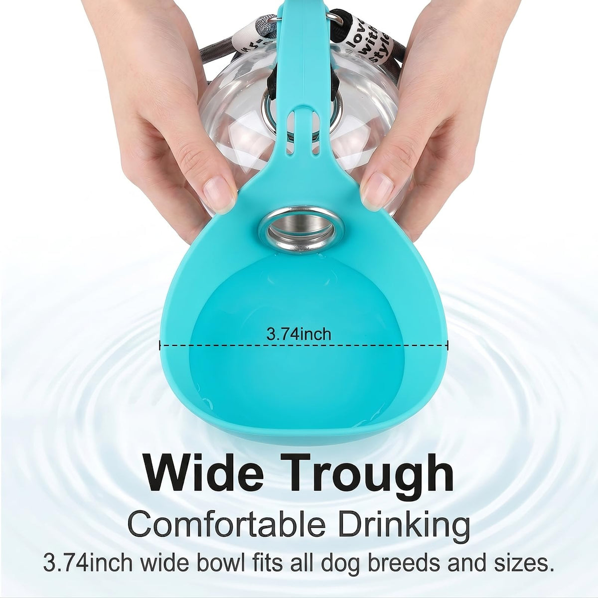 2-in-1 Pet Water Bottle with Foldable Silicone Bowl – Leak-Proof