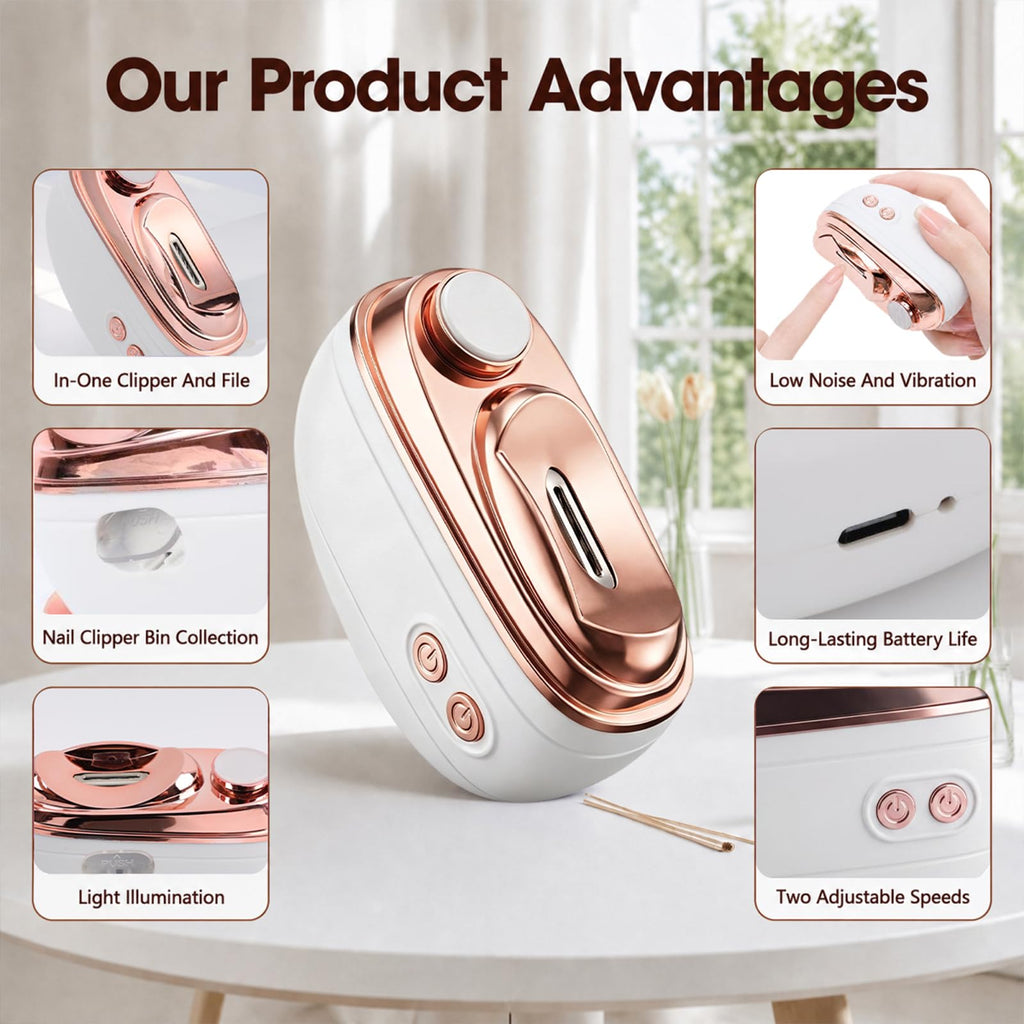 ✨2-in-1 Smart Electric Nail Clipper and Polisher