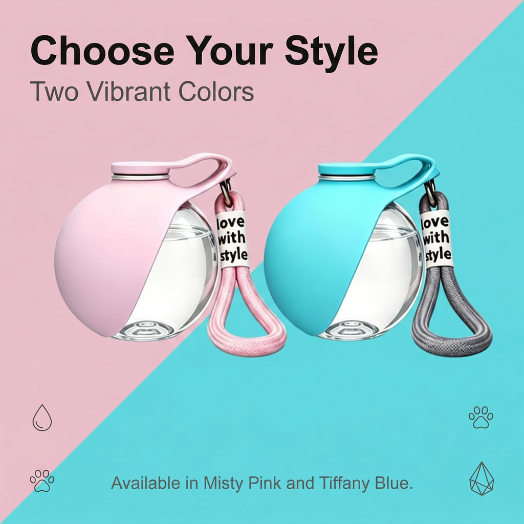 2-in-1 Pet Water Bottle with Foldable Silicone Bowl – Leak-Proof